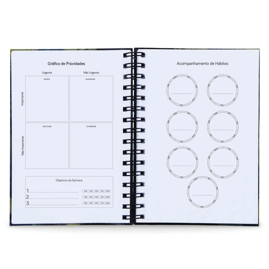 Planner Semanal Laranja Capa Dura Toque Aveludado 156 Fls 75g A5