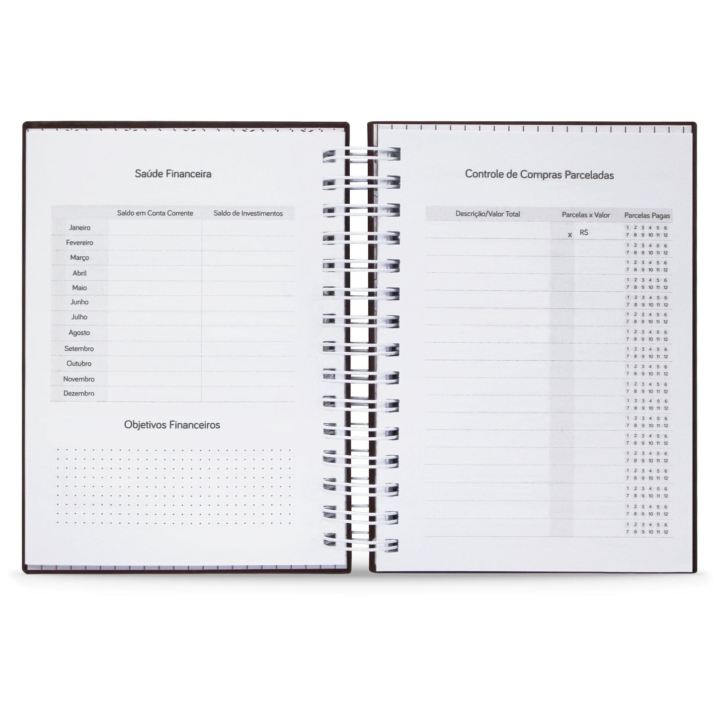 Planner Diário Premium Permanente Café Capa Dura 212 Fls A5