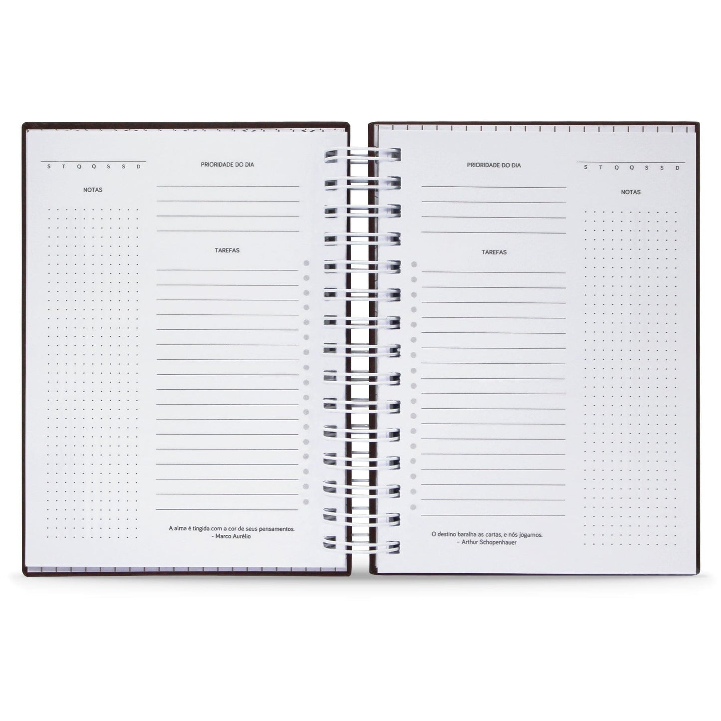 Planner Diário Premium Permanente Café Capa Dura 212 Fls A5